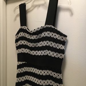 asos black and white striped lace dress